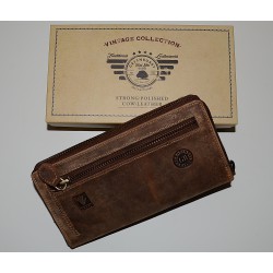820-25 Dámská luxusní zipová kožená peněženka