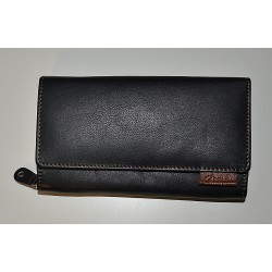 9578/11 Dámská kožená peněženka s hnědým prošitím