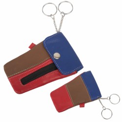 111 Klíčenka kožená na druk a se zipovou kapsou